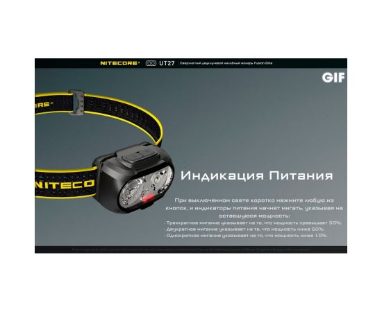 Налобный фонарь Nitecore UT27 CREE XP-G3S3 Fusion Elite Zoom 520люмен 5700K/3000K 13ч 128м Li-ion HLB1300 или 3AAA 21467 – изображение 23