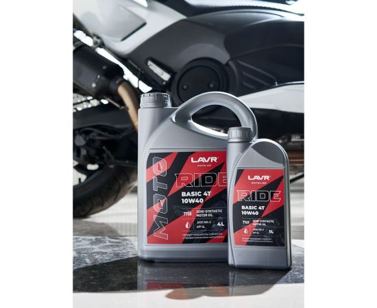 Моторное масло LAVR MOTO RIDE BASIC 4T 10W40 SL, 1 л Ln7749 – изображение 3