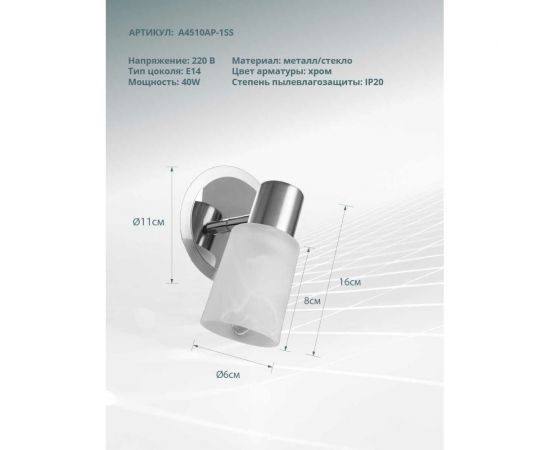 Настенный светильник Arte Lamp A4510AP-1SS – изображение 3