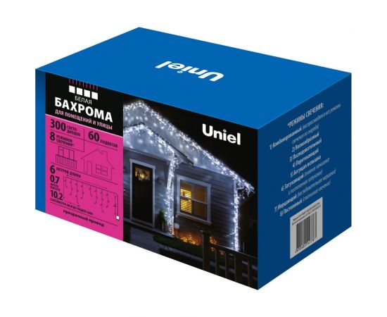 Светодиодная гирлянда Uniel Бахрома ULD-B6007-300/DTA WHITE, IP44 UL-00008557 – изображение 3
