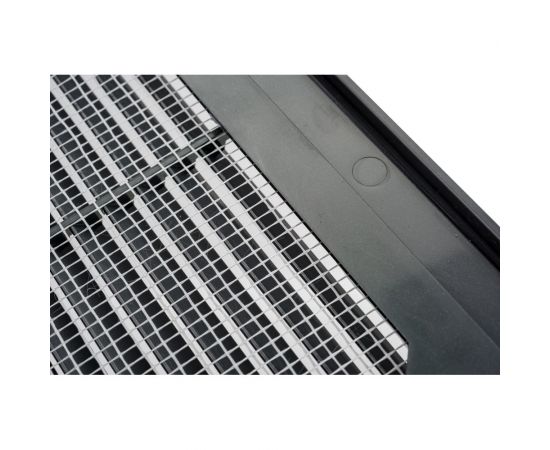 Решетка вентиляционная вытяжная с рамкой серия ВР графит (250x250 мм, пластик) ВИЕНТО 2525ВР-графит – изображение 4