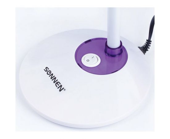 Светильник настольный SONNEN OU-607, на подставке, цоколь Е27, белый/фиолетовый, 236682 – изображение 5