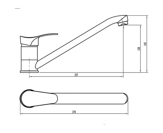 Смеситель для кухни СоюзКран низкий излив 25см, керам. картридж 40мм, хром SK01-I114 566-005 – изображение 5