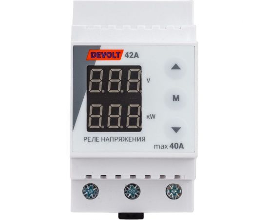 Реле напряжения и контроля нагрузки DEVOLT 42A, 8,5кВт, 40А, 42 DEVOLT42 