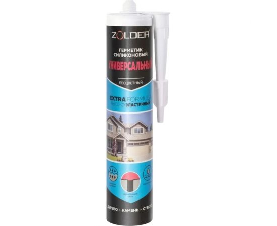 Силиконовый универсальный герметик ZOLDER бесцветный, 280 мл ЭК000012816 