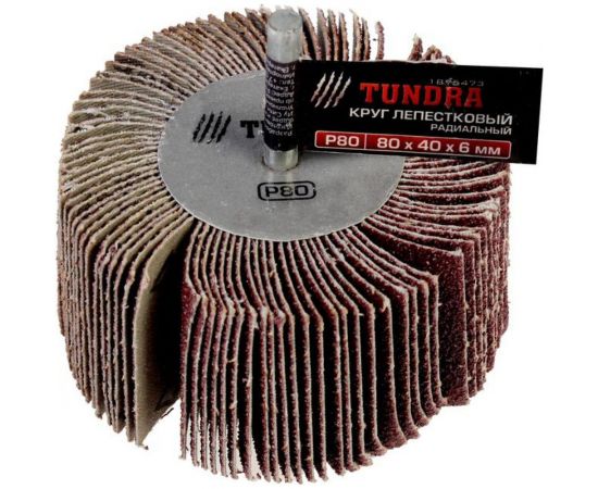 Круг лепестковый радиальный (80х40х6 мм; Р80) ТУНДРА 1875473 