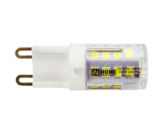 Светодиодная лампа IN HOME LED-JCD 3Вт 230В G9 6500К 290Лм 4690612036281 – изображение 2