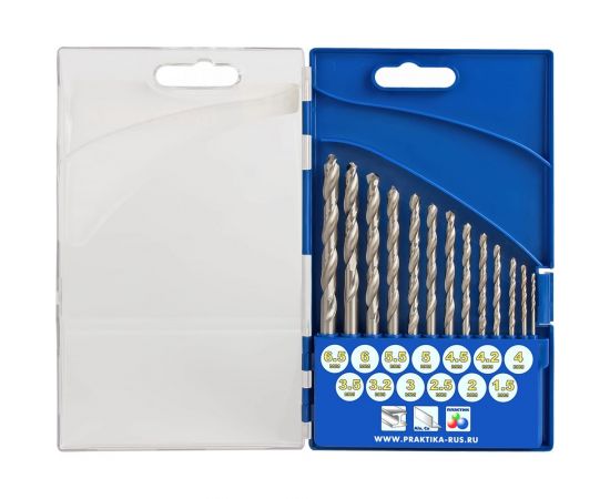Набор сверл по металлу Профи (13 шт; 1.5-6.5 + 3.2, 4.2 мм) ПРАКТИКА 640-278 – изображение 2