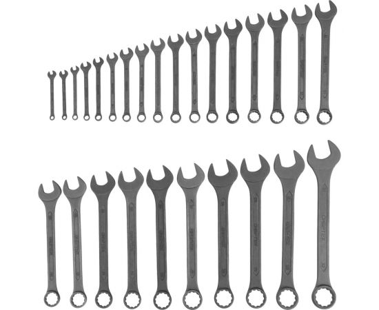 Набор ключей комбинированных СИБРТЕХ 5,5 - 32 мм, 27 шт., CrV, фосфатированные, ГОСТ 16983 15481 – изображение 2