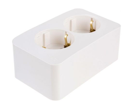 Двойная розетка Schneider Electric BLANCA открытой установки, с заземлением, без шторок, молочный BLNRA010212 – изображение 2