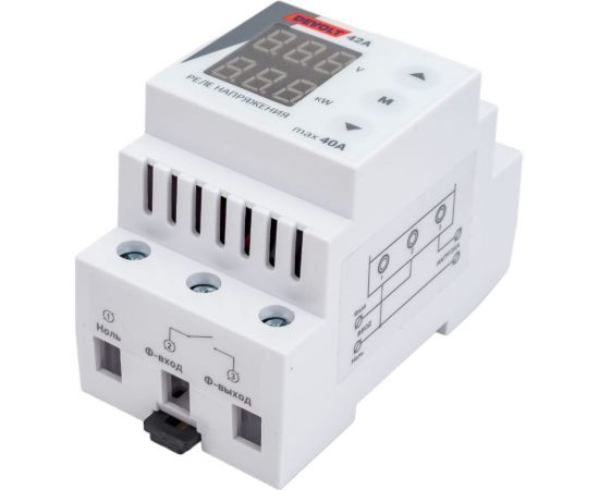 Реле напряжения и контроля нагрузки DEVOLT 42A, 8,5кВт, 40А, 42 DEVOLT42 – изображение 2
