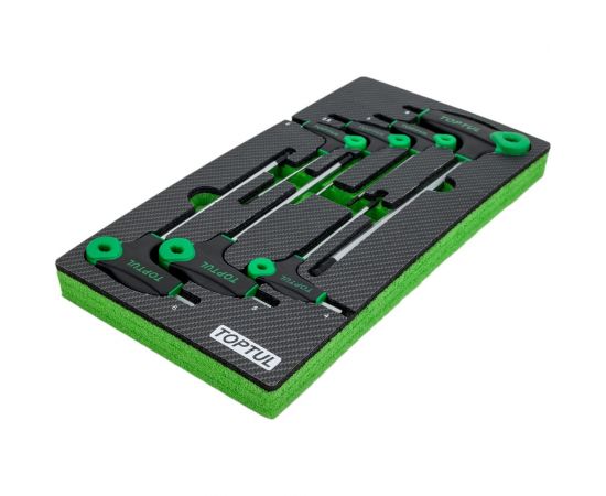 Набор шестигранных отверток TOPTUL с L-образной ручкой, 2-8 мм, 7 предметов, в мягком ложементе GEA0712 – изображение 2