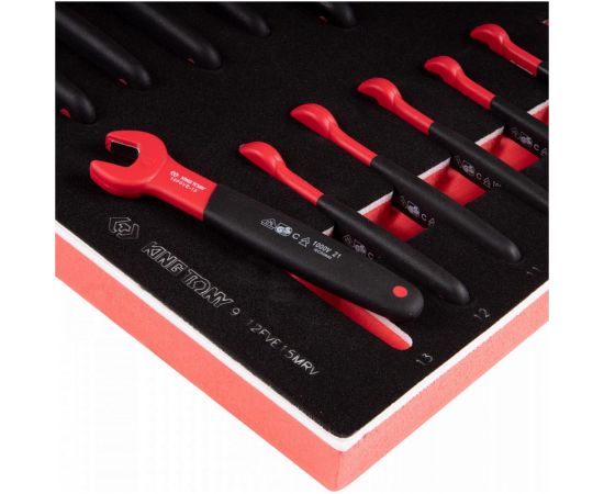 Набор рожковых диэлектрических ключей KING TONY 7-24 мм, ложемент, 15 предметов 9-12FVE15MRV – изображение 2