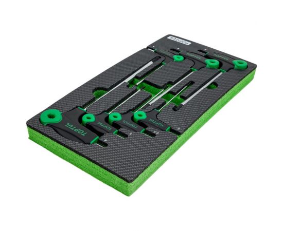 Набор шестигранных отверток TOPTUL с L-образной ручкой, 2-8 мм, 7 предметов, в мягком ложементе GEA0712 – изображение 3