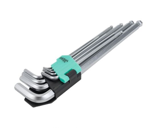 Набор удлиненных шестигранных ключей Nord-Yada с шаром 9 предметов 1.5, 2, 2.5, 3, 4, 5, 6, 8, 10 мм ТМ Nord YADA 907657 – изображение 3