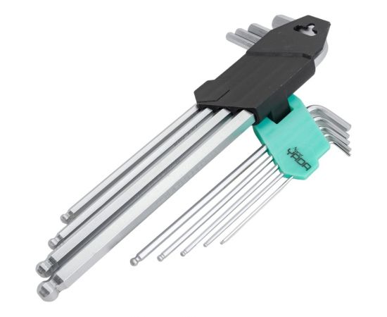 Набор удлиненных шестигранных ключей Nord-Yada с шаром 9 предметов 1.5, 2, 2.5, 3, 4, 5, 6, 8, 10 мм ТМ Nord YADA 907657 – изображение 4