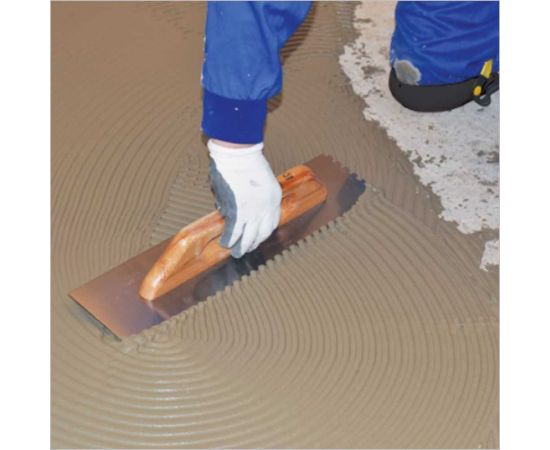 Зубчатый полутер DEKOR HASSAN 120x600 мм, квадратный зуб 12x12 мм, деревянная ручка 844 – изображение 4