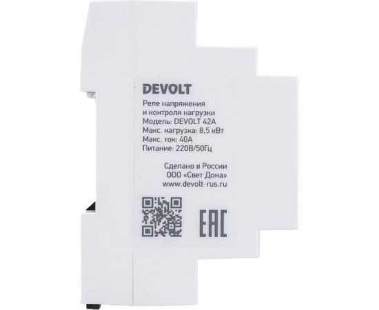 Реле напряжения и контроля нагрузки DEVOLT 42A, 8,5кВт, 40А, 42 DEVOLT42 – изображение 4