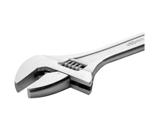 Разводной ключ DELI DL018a 450мм, 0-55мм, инструментальная сталь, хромированный 98312 – изображение 4