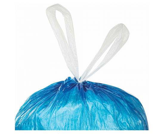 Мешки с завязками в рулоне для мусора 35 л, синие, 30 шт, ПНД, 13 мкм, 48x52 см ЛЮБАША 608095 – изображение 5