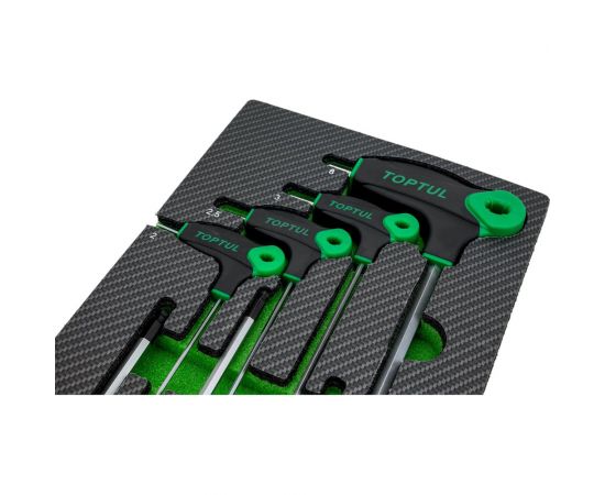 Набор шестигранных отверток TOPTUL с L-образной ручкой, 2-8 мм, 7 предметов, в мягком ложементе GEA0712 – изображение 5