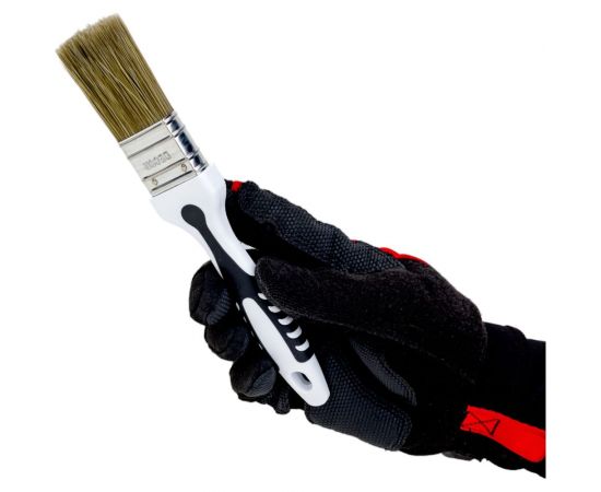 Кисть DECOR Black White для лака 35x15мм, темная щетина, 2К ручка 830-035 11607887 – изображение 5