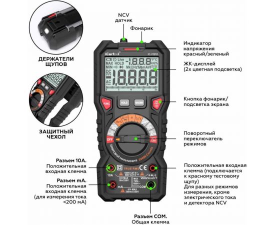 Профессиональный цифровой мультиметр iCarTool IC-M120 – изображение 7