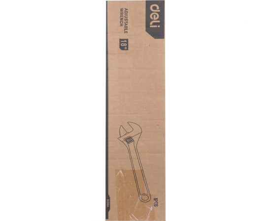 Разводной ключ DELI DL018a 450мм, 0-55мм, инструментальная сталь, хромированный 98312 – изображение 7