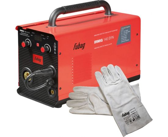 Сварочный полуавтомат FUBAG IRMIG 140 syn с горелкой 150а в комплекте + набор из 3 предметов: маска+краги сварщика+проволока 41399_vset – изображение 8