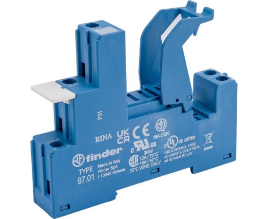 Розетка Finder для реле 46.61 и модуля 99.02/86.30, с разд-ми конт., с пластиковым фикс, 9701SPA 