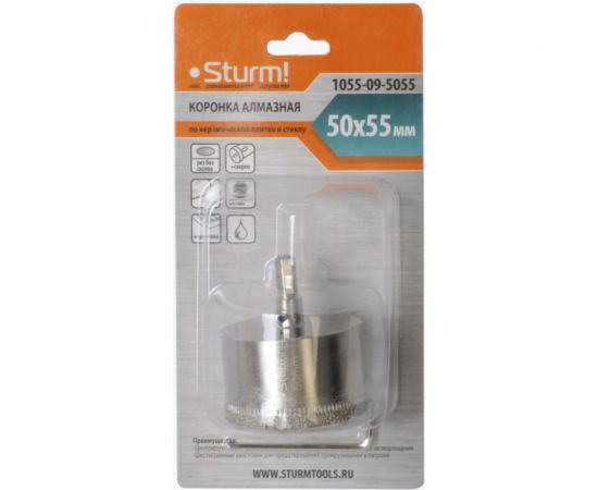 Коронка алмазная (50х55 мм; 6-гранный хв-к) Sturm 1055-09-5055 
