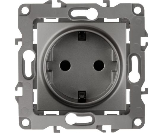 Розетка ЭРА 12-2102-12 2P E Schuko со шторками, 16A-250В, IP20, 12, графит Б0019323 