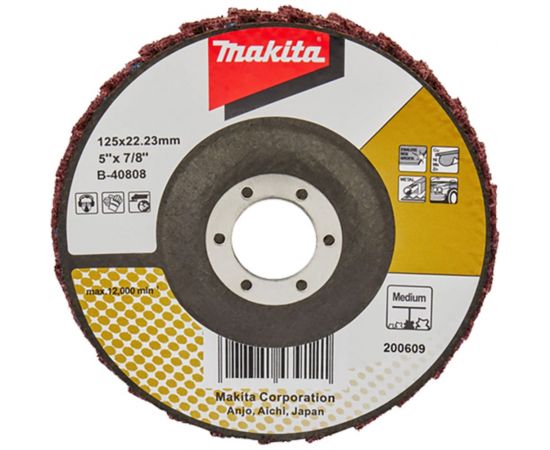 Диск лепестковый полировочный 125x22.23 мм, стекловолокно, угловой (средняя полировка) Makita B-40808 