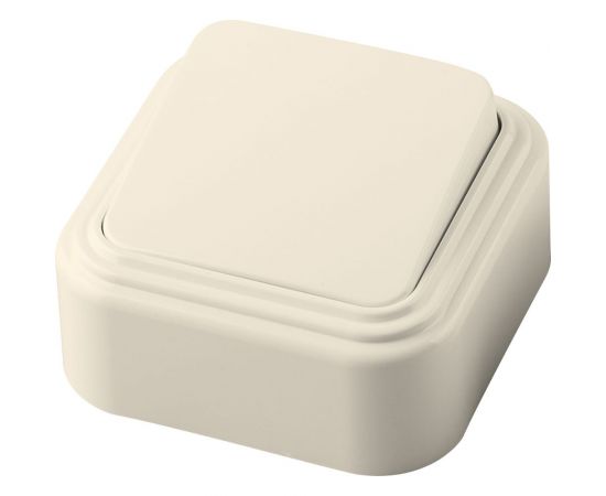 Одноклавишный выключатель STEKKER открытой установки, 250В, 6А, IP20, слоновая кость, PSW06-21-20 (VA 16-131-БЖ) 49051 