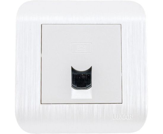 Компьютерная розетка LUXAR Deco с/у RJ-45 белая с рифленой рамкой 4606400620372 