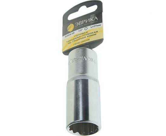 Головка торцевая 12-гранная глубокая (23 мм; 80 мм; 1/2"") с держателем ЭВРИКА ER-91516-12H 