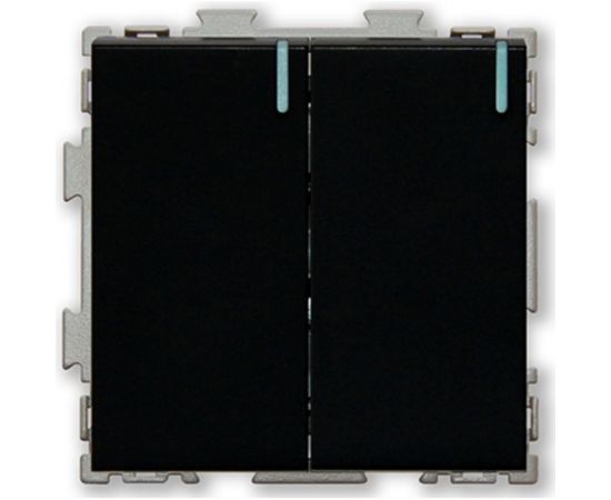 Двухклавишный выключатель CGSS черный Практика PL-W102-BCM 
