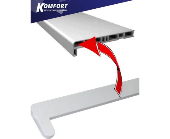 Заглушка для подоконника пвх KOMFORT москитные системы торцевая двухсторонняя пластиковая белая 600 мм комплект 1 шт ЗПБ600_1 – изображение 2