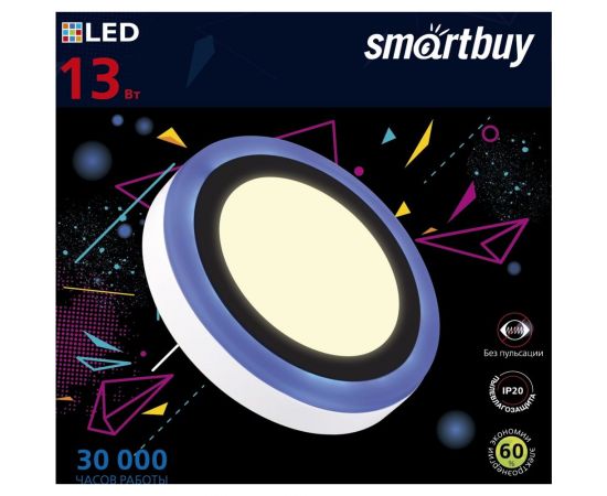 Накладной светильник с подсветкой Smartbuy LED DLB 13w/3000K+B/IP20 SBL1-DLB-13-3K-B – изображение 2