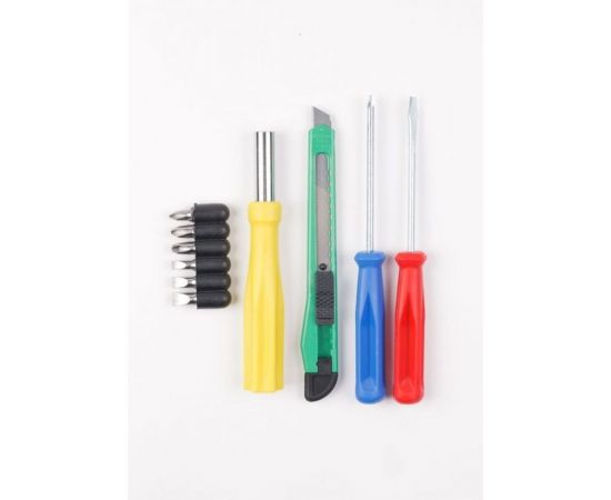 Набор инструментов Помощник 10 пр. (биты: ph1,2,3 sl 4,5,6мм; отвертка-битодержатель 120мм; отвертки: ph1x75мм, sl 4x72мм, нож канцелярский), в блистере P012K(49990) – изображение 3