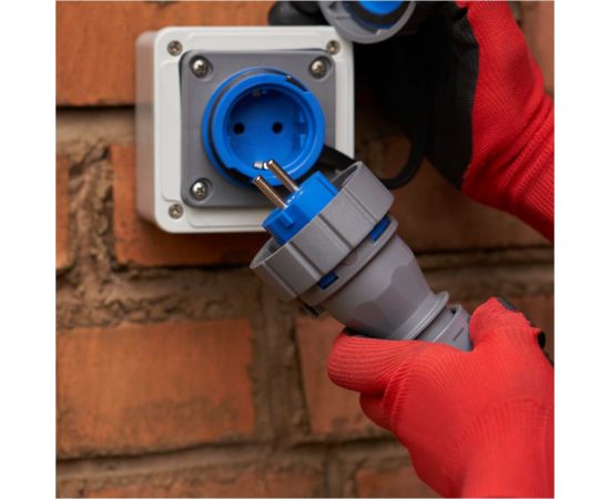 Прямая влагозащищенная вилка 2P+РE REXANT, 16 А, IP68 111-013 – изображение 3