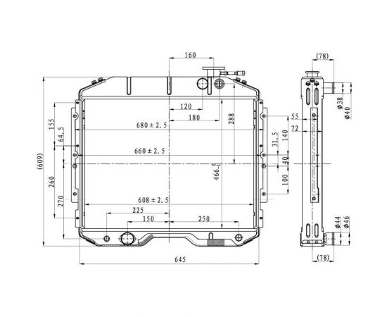 Радиатор охлаждения для автомобилей ГАЗ 3309 Д245 Eвро3 LUZAR LRc 0338 – изображение 3