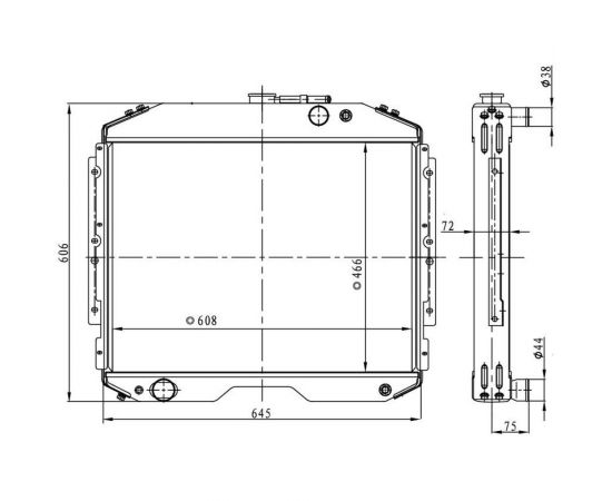 Радиатор охлаждения для автомобилей ГАЗ 3307/3308 с двигателем ЗМЗ-511, ЗМЗ-513, ММЗ Д245.7 LUZAR LRc 0337b – изображение 3