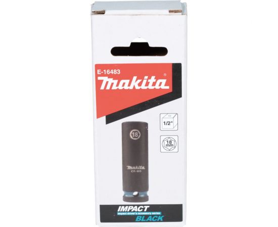 Головка ударная удлиненная торцовая Impact Black 18x81.5 мм, 1/2""DR Makita E-16483 – изображение 3