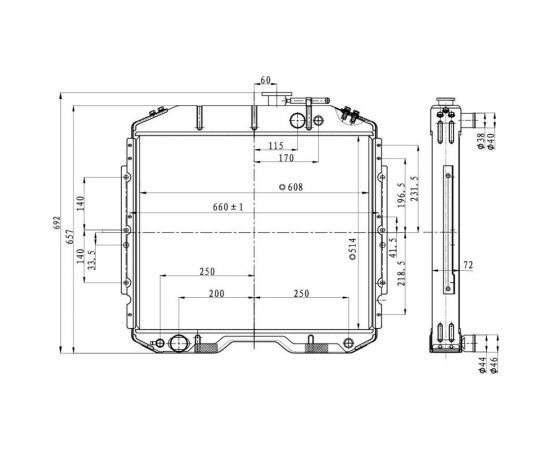 Радиатор охлаждения для автомобилей ГАЗ 53 LUZAR LRc 0353b – изображение 3