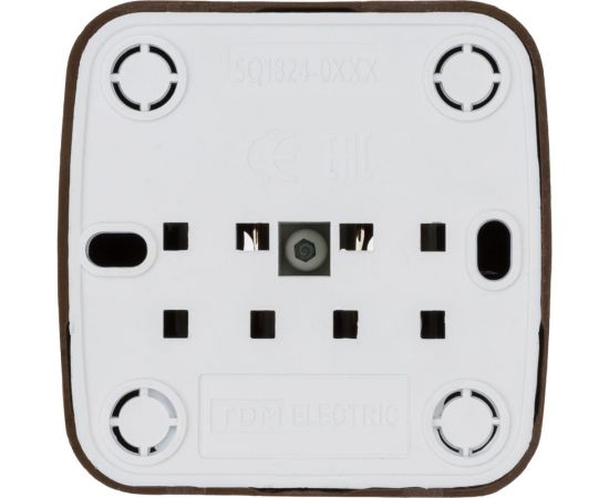 Розетка открытой установки TDM 2П IP20 10А, венге ""Дача"" Народная SQ1824-0027 – изображение 4