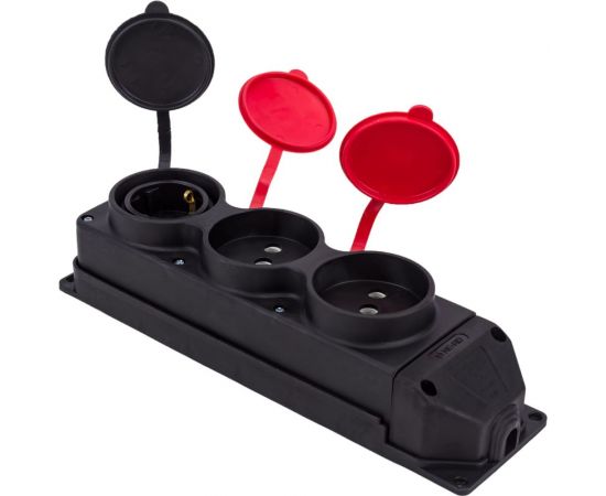 Штепсельная колодка NE-AD с крышкой, 2*3*25А+1*16А, каучук, 4011 – изображение 4