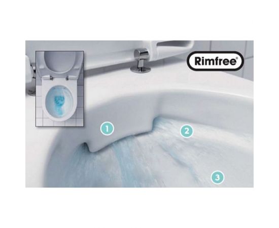 Подвесной унитаз GEBERIT iCon Rimfree безободковый, 6л, 530 мм 204060000 00000044388 – изображение 4