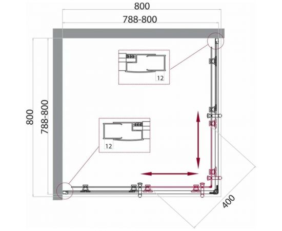 Душевой уголок BelBagno UNO-195-A-2-80-C-Cr – изображение 4