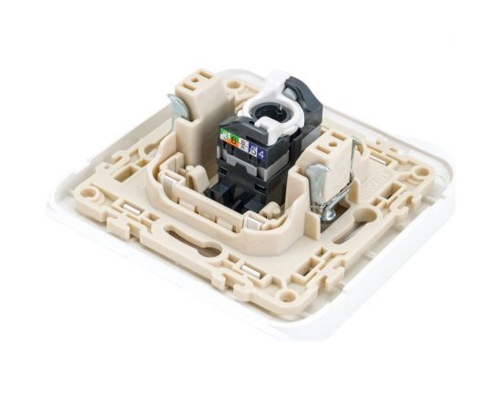Компьютерная розетка LUXAR Deco с/у RJ-45 белая с рифленой рамкой 4606400620372 – изображение 5
